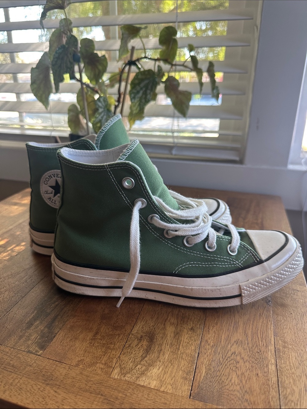 Converse Green High-Top Sneakers with White Accents